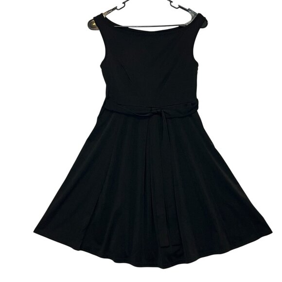 Angvns Women Knee Casual Dress Size Small Black Sleeveless Stretch Fit Flare New - Picture 4 of 13